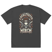 Locally Hated Merch - 2 Gun Skull Orange - Oversized faded t-shirt #1