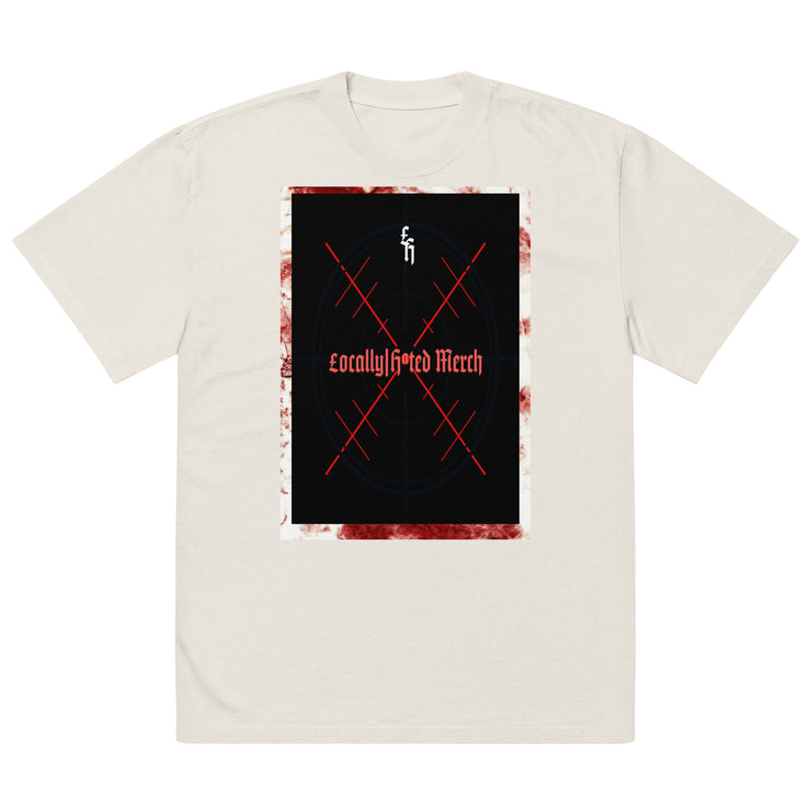 Locally Hated Merch - Red Cross Hair - Oversized faded t-shirt 