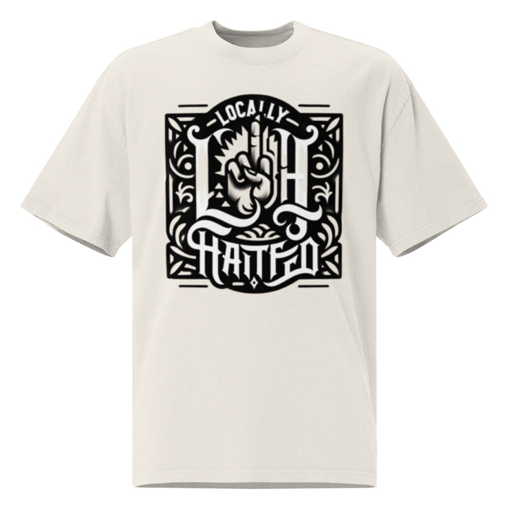 Locally Hated Merch - Middle Finger Logo - Oversized faded t-shirt 