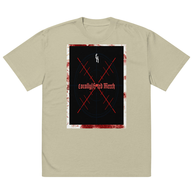 Locally Hated Merch - Red Cross Hair - Oversized faded t-shirt 