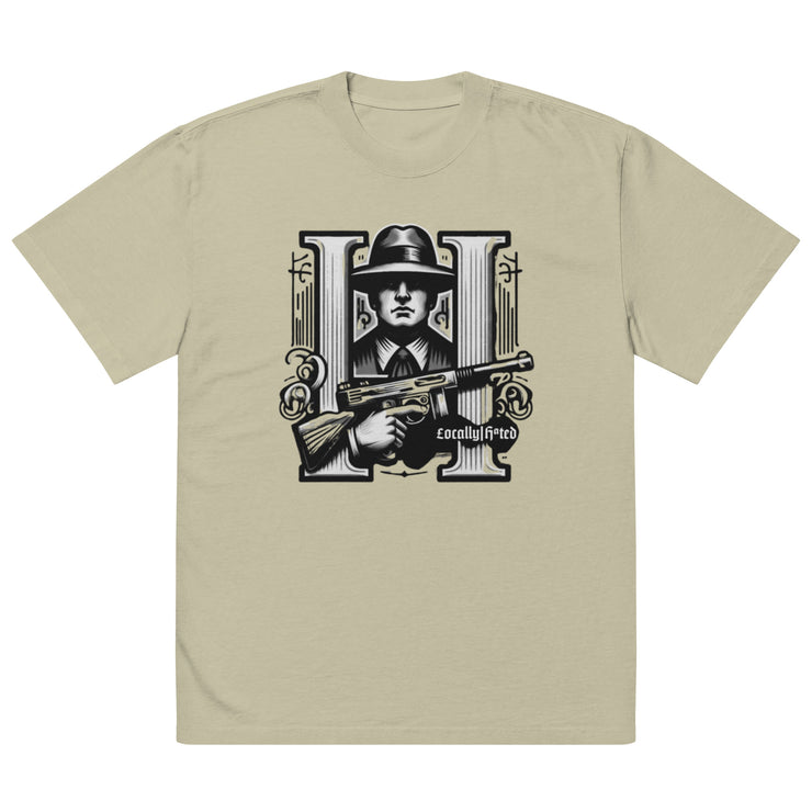 Locally Hated Merch - Gangster Tommy Gun No Background - Oversized faded t-shirt 