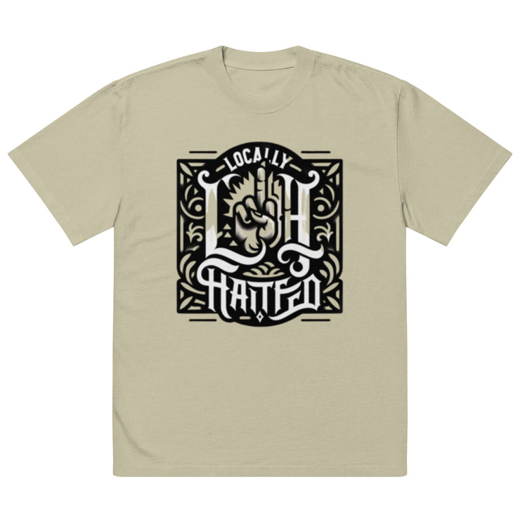 Locally Hated Merch - Middle Finger Logo - Oversized faded t-shirt 