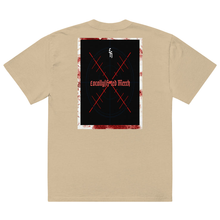 Locally Hated Merch - Red Cross Hair - Oversized faded t-shirt 