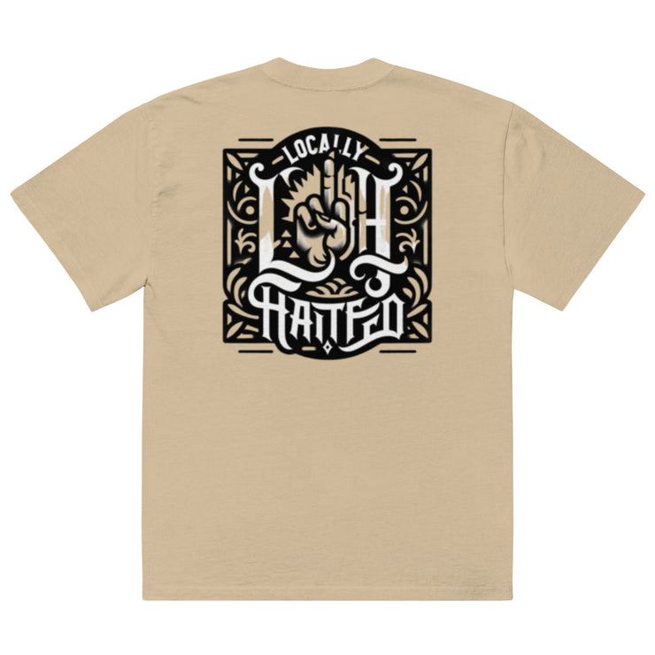 Locally Hated Merch - Middle Finger Logo - Oversized faded t-shirt 