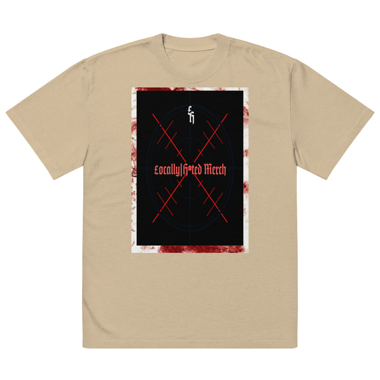 Locally Hated Merch - Red Cross Hair - Oversized faded t-shirt 