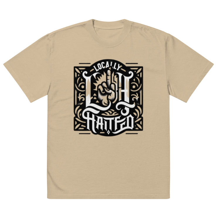 Locally Hated Merch - Middle Finger Logo - Oversized faded t-shirt 