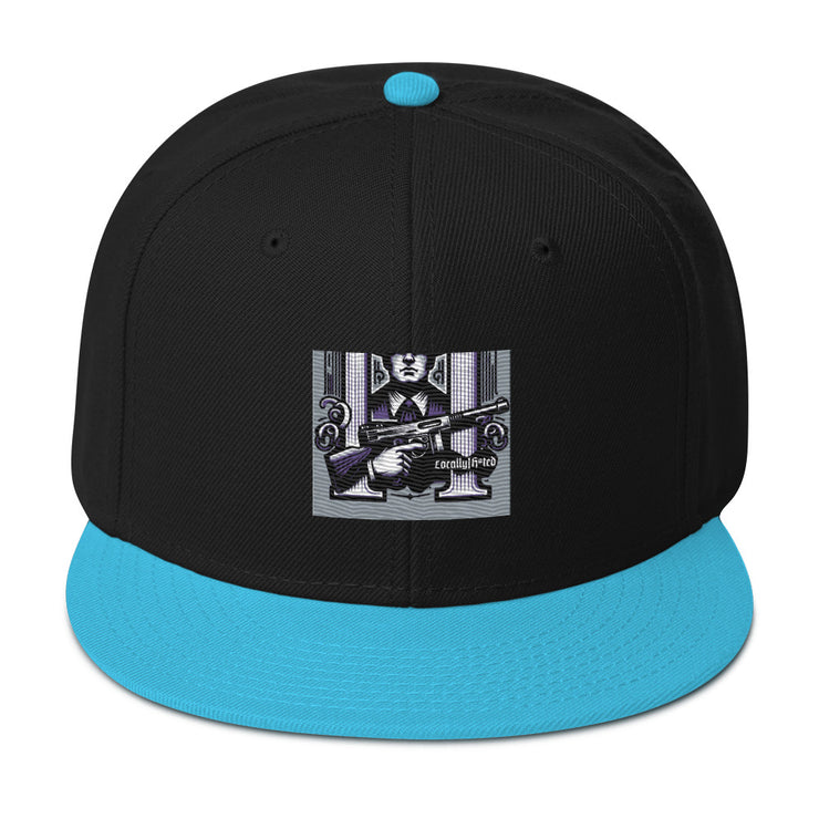 Locally Hated Merch - Purple Tommy Gun Logo - Snapback Hat 