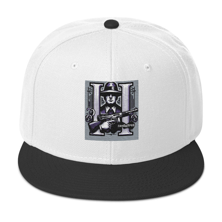 Locally Hated Merch - Purple Tommy Gun Logo - Snapback Hat 