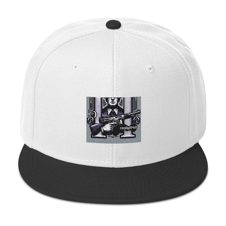 Locally Hated Merch - Purple Tommy Gun Logo - Snapback Hat 