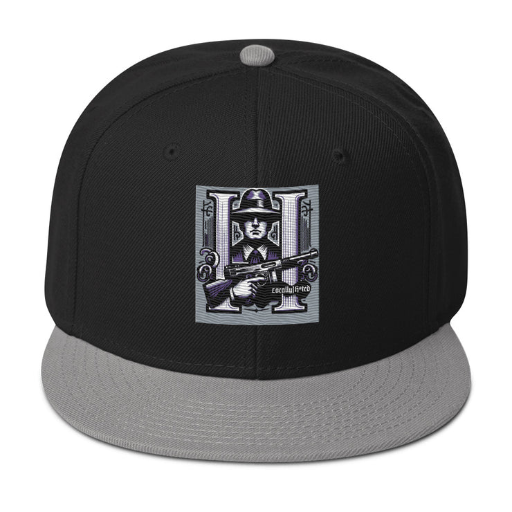 Locally Hated Merch - Purple Tommy Gun Logo - Snapback Hat 