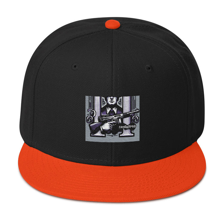 Locally Hated Merch - Purple Tommy Gun Logo - Snapback Hat 