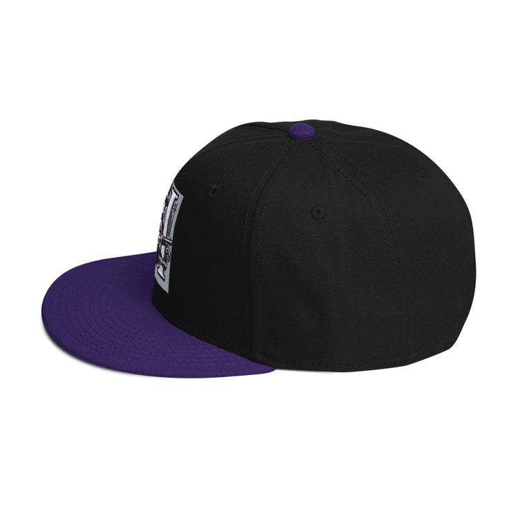 Locally Hated Merch - Purple Tommy Gun Logo - Snapback Hat 