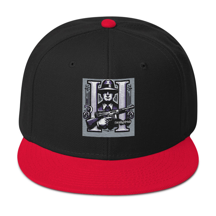 Locally Hated Merch - Purple Tommy Gun Logo - Snapback Hat 