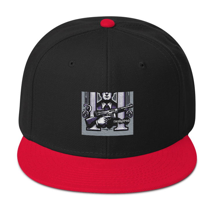 Locally Hated Merch - Purple Tommy Gun Logo - Snapback Hat 