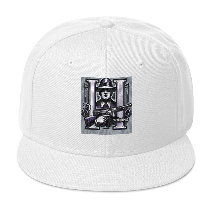 Locally Hated Merch - Purple Tommy Gun Logo - Snapback Hat 