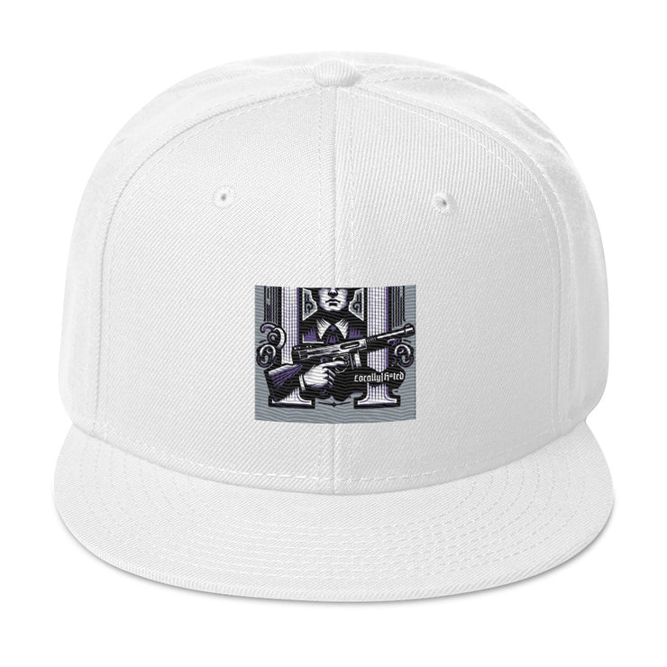 Locally Hated Merch - Purple Tommy Gun Logo - Snapback Hat 