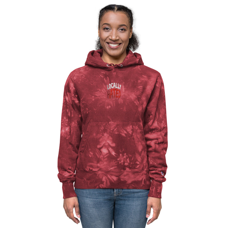 Locally Hated Merch - Locally Hated Red- Unisex Champion tie-dye hoodie 