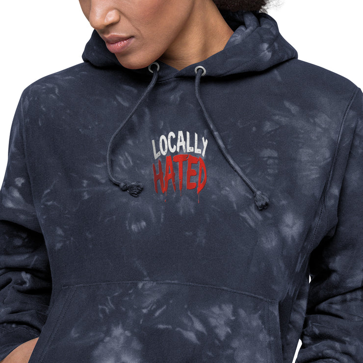 Locally Hated Merch - Locally Hated Red- Unisex Champion tie-dye hoodie 