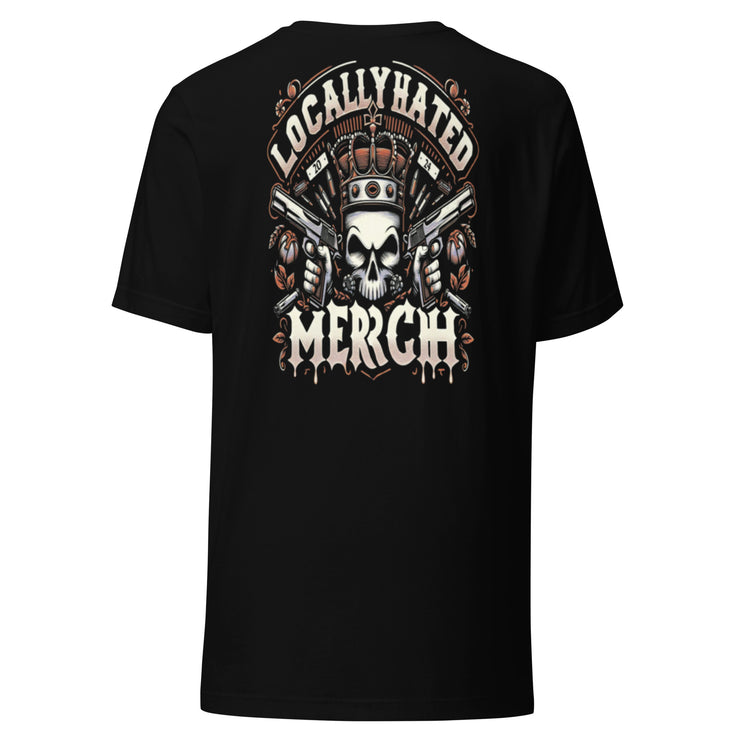 Locally Hated Merch - 2 Gun Skull Orange - Unisex staple eco t-shirt 