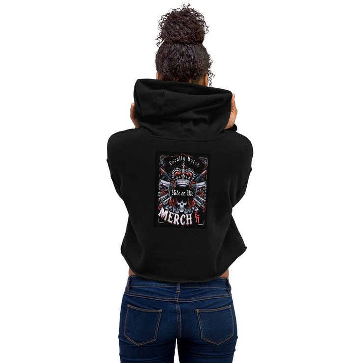 Locally Hated Merch - Red 2 Gun Ride or Die - Crop Hoodie 