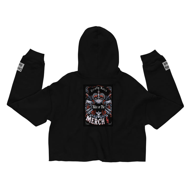 Locally Hated Merch - Red 2 Gun Ride or Die - Crop Hoodie 