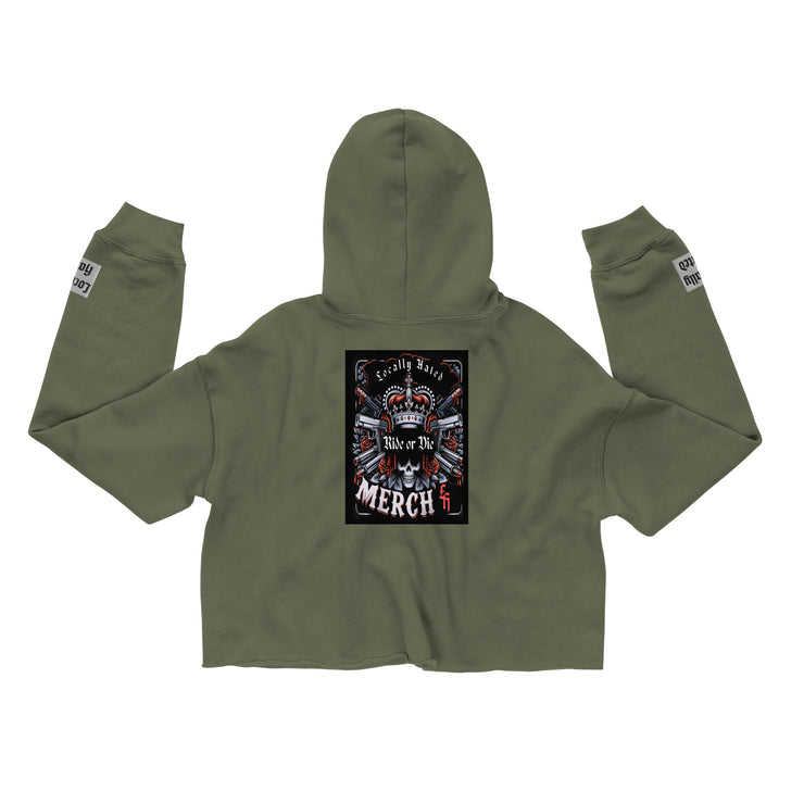 Locally Hated Merch - Red 2 Gun Ride or Die - Crop Hoodie 