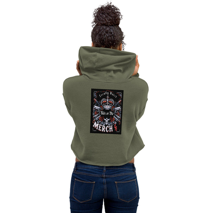 Locally Hated Merch - Red 2 Gun Ride or Die - Crop Hoodie 